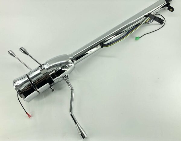 28" GM Style Universal Column Shift Steering Column+9 holes Wheel Adpater Chrome