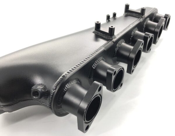 RB26 dett Billet Intake Manifold w/ Velocity Stacks for OEM ITB RB26 Black - Image 2