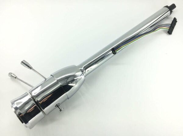 28" GM Style Universal Floor Shift Steering Column+9 Hole Wheel Adpater Chrome