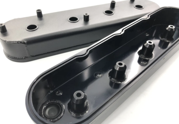 Motorsports LS1 LS2 LS3 LS6 Fabricated Aluminum Valve Cover With Coil Mounts Black - Image 2