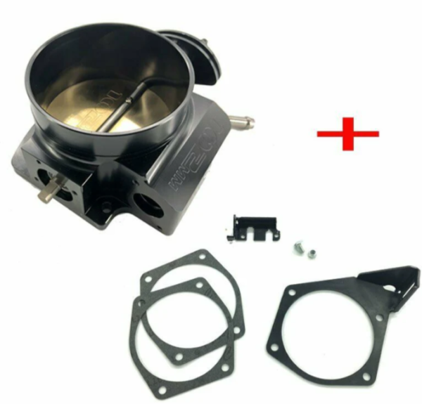 LS1 LS2 LS6 102mm Billet Throttle Body LS 4 Bolt W/ Throttle Cable Bracket Black - Image 2