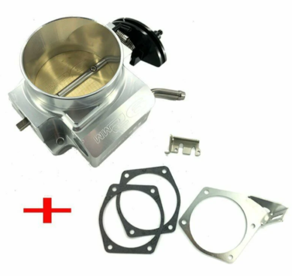 LS1 LS2 LS6 92mm Billet Throttle Body LS 4 Bolt + Throttle Cable Bracket Silver - Image 2