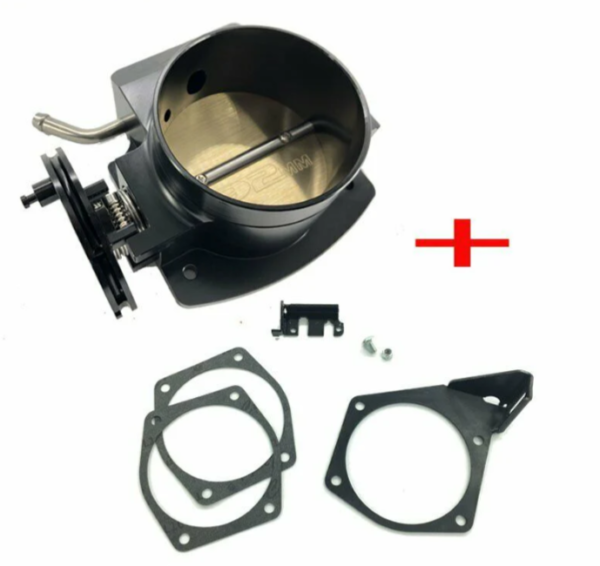 LS1 LS2 LS6 92mm Billet Throttle Body LS 4 Bolt W/ Throttle Cable Bracket Black - Image 2